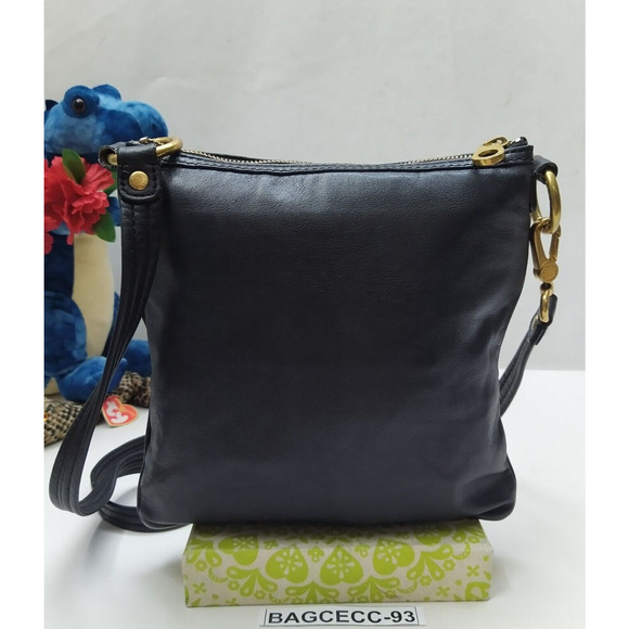 Marc by Marc Jacobs Black Leather Double Turnlock Pockets Zipper Crossbody Bag - Picture 2 of 16